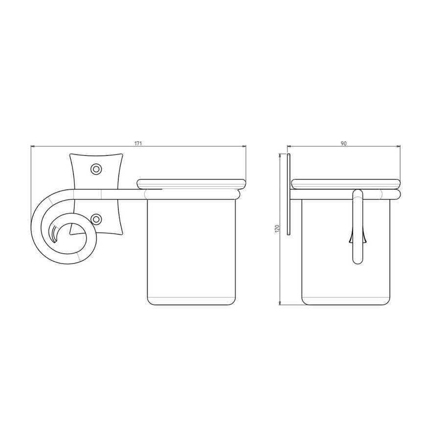 Bekerhouder Sapho Rebecco Hangend 17.1x12 cm Zwart / Wit