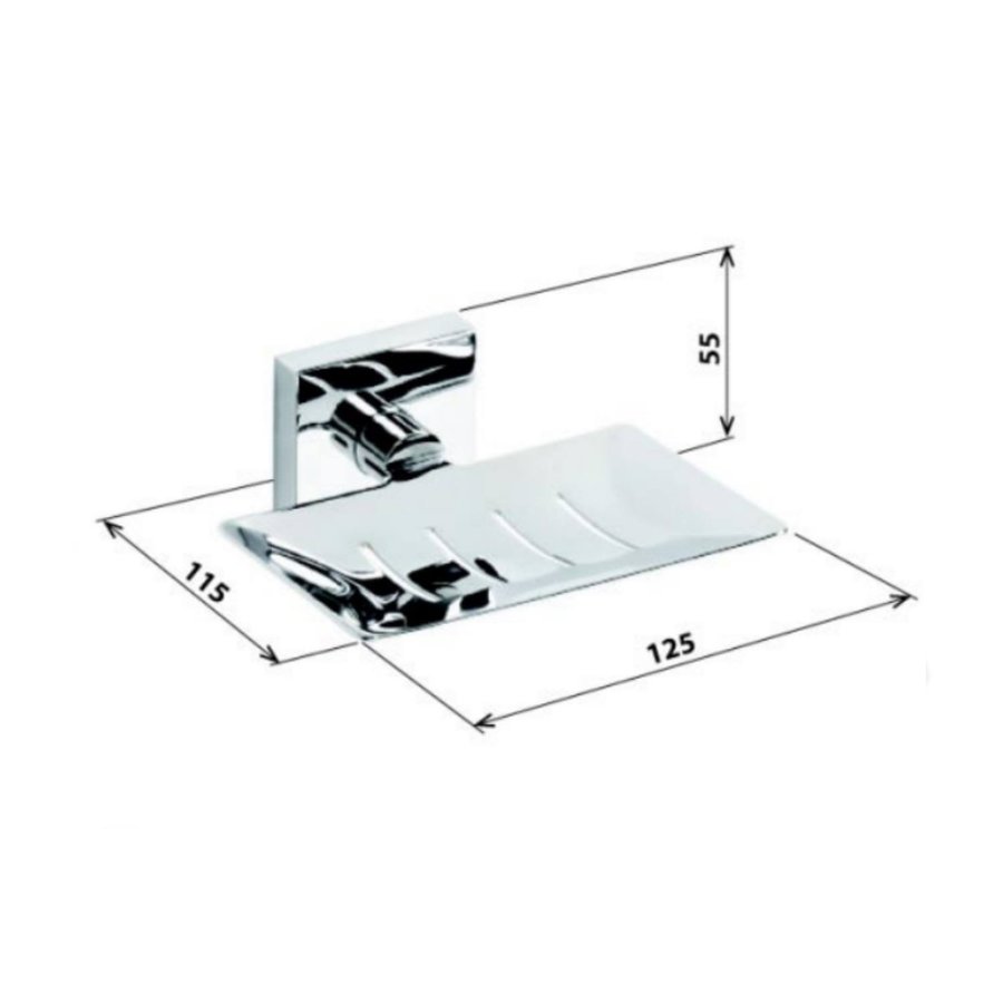 Zeephouder Sapho X-Square Hangend 12.5x5.5 cm Chroom