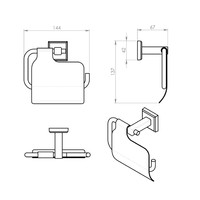 Toiletrolhouder Sapho Colorado 14.4x13.7 cm met Klep Chroom