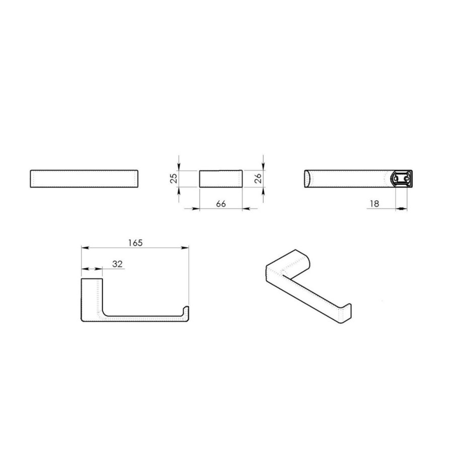 Toiletrolhouder Sapho Pirenei 16.5x2.6 Chroom