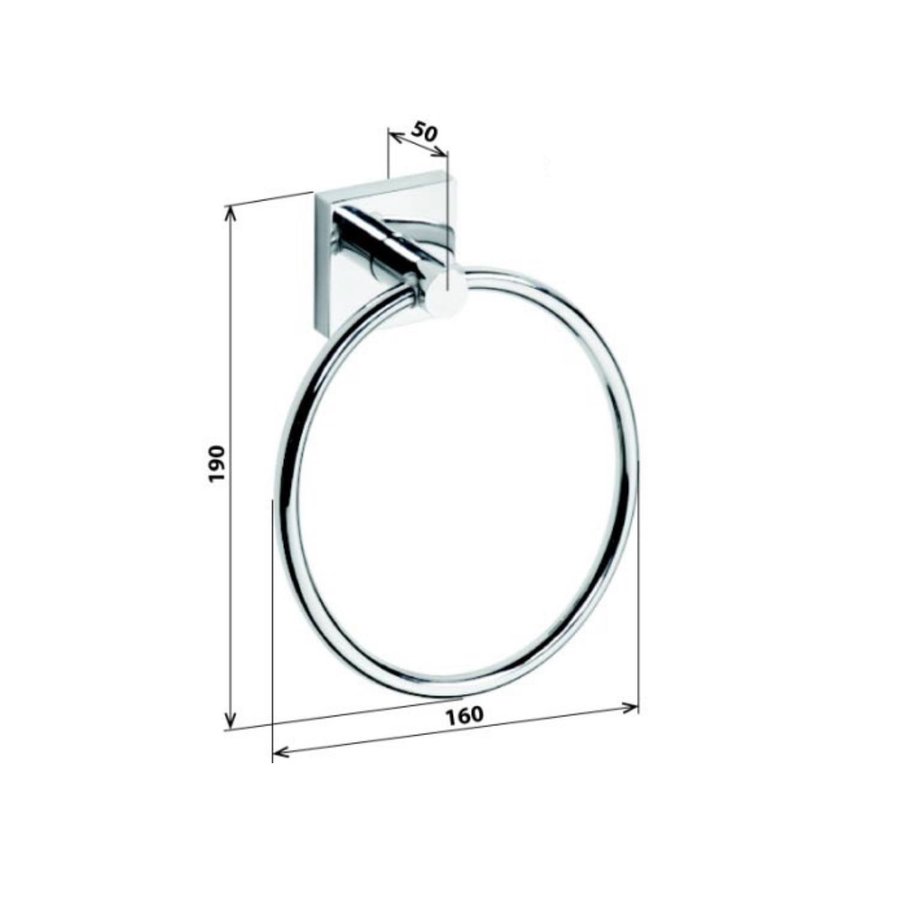 Handdoekhouder Sapho X-Square Rond 16x19 cm Chroom