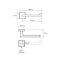 Toiletrolhouder Sapho X-Square 18x5.5 Chroom