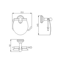 Toiletrolhouder Sapho Astor 15.3x14.5 cm met Klep Chroom