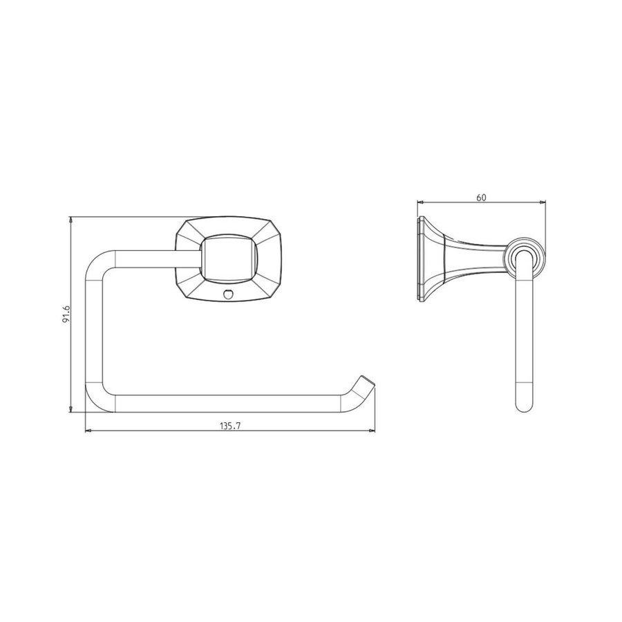 Toiletrolhouder Sapho Aida 13.5x9.1 Chroom