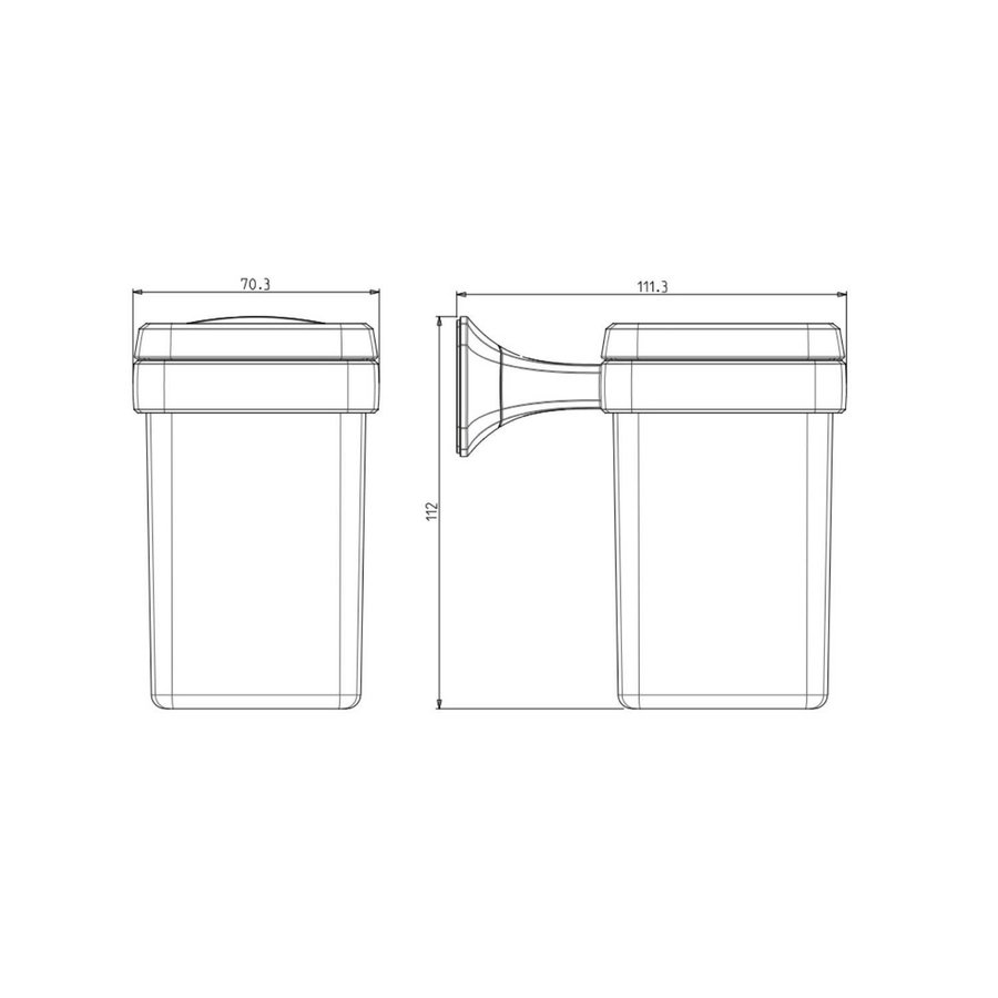 Bekerhouder Sapho Aida Hangend 7x11.2 cm Chroom / Satijnglas