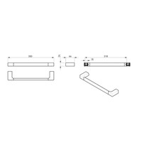 Handdoekhouder Sapho Pirenei Hangend 35 cm Chroom