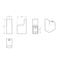 Handdoekhaak 2PCS Sapho Pirenei 2x5.3 cm Mat Zwart