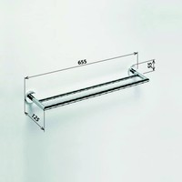 Dubbele Handdoekhouder Sapho X-Round Hangend 65.5x5.5 cm Chroom