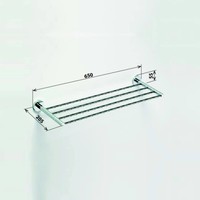 Handdoekhouder Sapho X-Round Hangend 65x5.5 cm Chroom