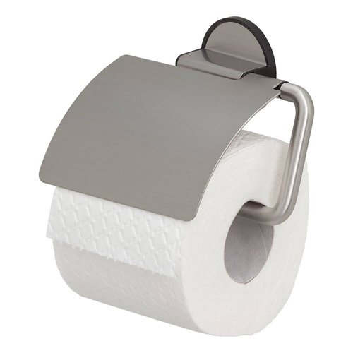 Toiletrolhouder Tiger Tune Met Klep RVS Geborsteld / Zwart 