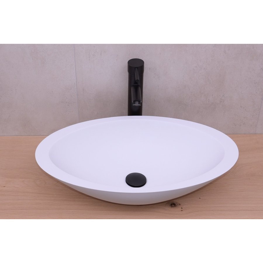 Opbouw Waskom Boss & Wessing Orona 59x35x14 cm Solid Surface Mat Wit