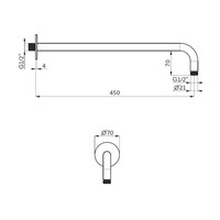 Wanduitloop Herzbach Living Spa PVD-Coating 45 cm Koper