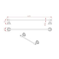 Handdoekhouder Sapho Diamond Hangend 60.5 cm Brons