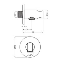 Handdouchehouder Herzbach Living Spa PVD-Coating Rond Ø 70mm Koper