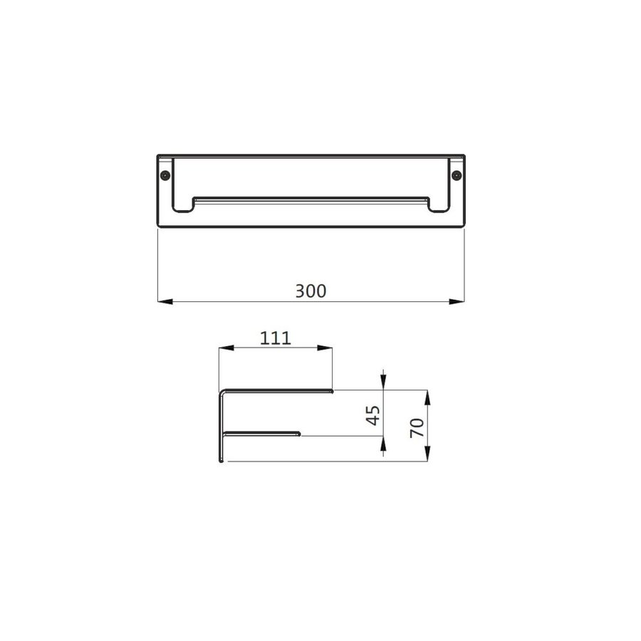 Planchet Herzbach Design IX Wandbevestiging 30 cm Mat Geborsteld RVS