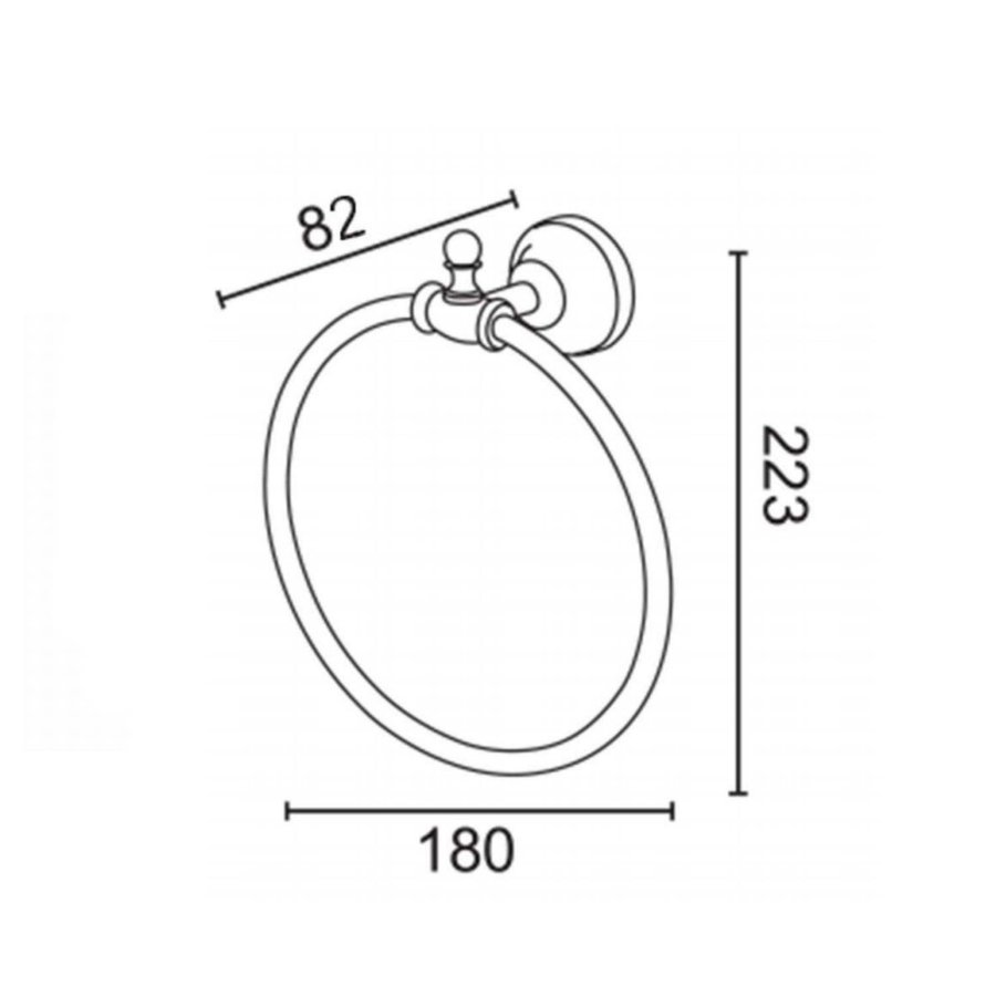 Handdoekhouder Sapho Perla Rond 18x22.3 cm Rose Goud