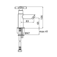 Fonteinkraan Herzbach Stilo met Kruisgreep Messing Chroom