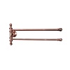 Dubbele Handdoekhouder Sapho Perla Draaibaar 39x16 cm Rose Goud