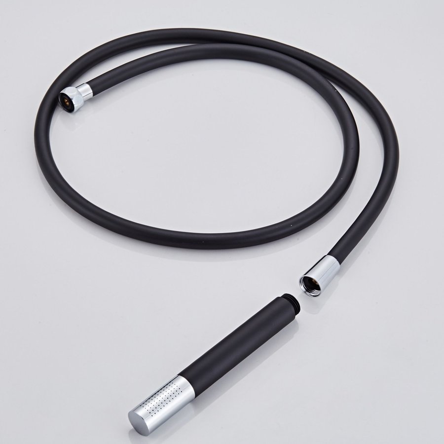 Vrijstaande Badkraan Boss & Wessing met Zwarte Handdoucheset Messing Chroom