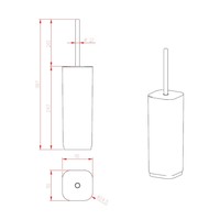 Toiletborstelhouder Sapho Seventy Vrijstaand 38.7x9 cm Bruin