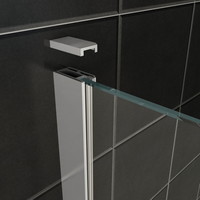 Douchecabine Wiesbaden met Draaideur en Zijwand 80 cm 8mm Nano Coating Chroom (vijf verschillende maten)