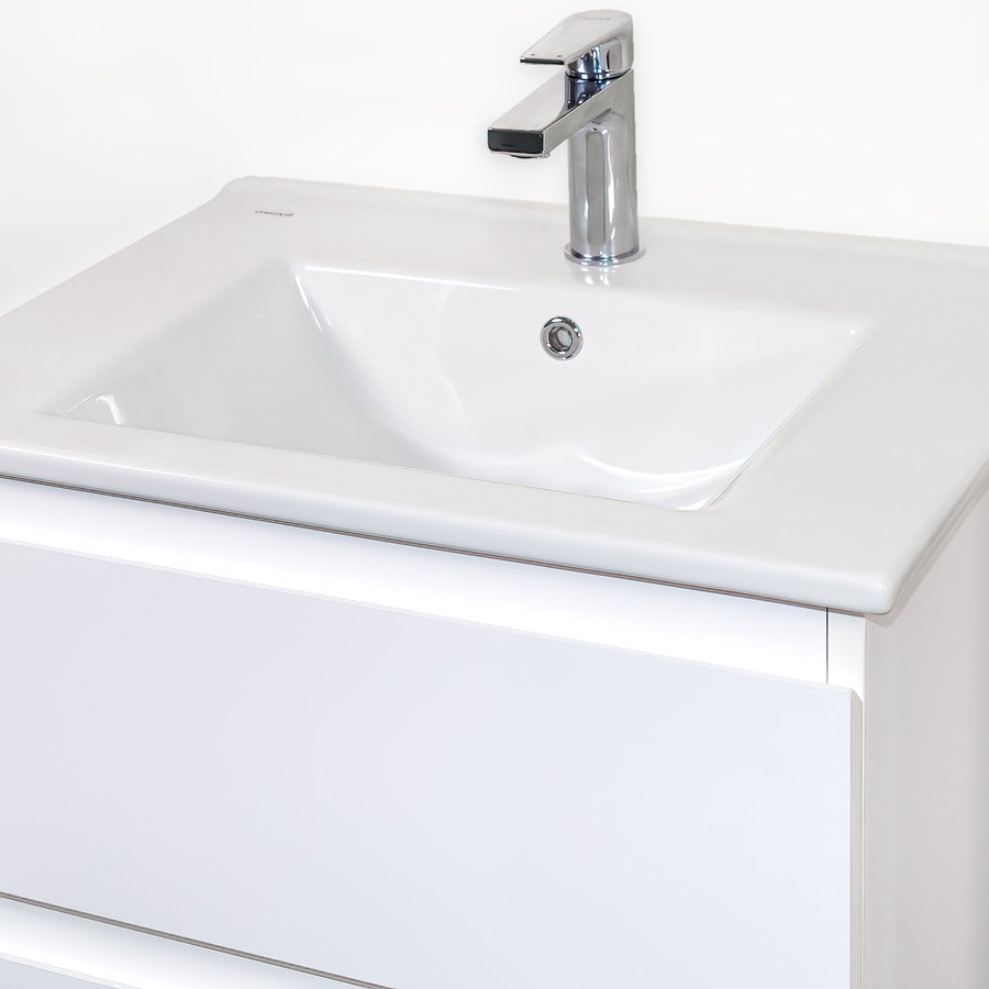 Badkamermeubelset Creavit Sally 80 cm Twee Soft-Close Lades Mat Wit