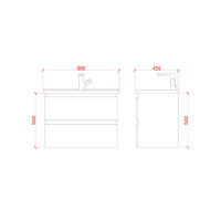 Badkamermeubelset Creavit Sally 80 cm Twee Soft-Close Lades Hoogglans Antraciet