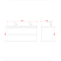 Badkamermeubelset Creavit Sally 120 cm Twee Soft-Close Lades Hoogglans Antraciet