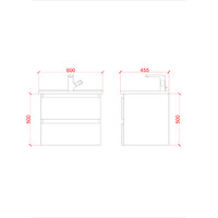 Badkamermeubelset Creavit Sally 60 cm Twee Soft-Close Lades Mat Antraciet