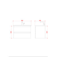 Badkamermeubelset Creavit Sally 80 cm Twee Soft-Close Lades Eiken