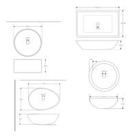 Salenzi Waskomset Beton Mat Grijs (Keuze Uit 4 Vormen)
