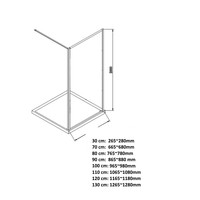 Inloopdouche Boss & Wessing Recta 80x200 cm Mat Zwart Profiel Rondom