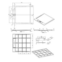 Douchebak Best Design Decent 100x100x3.5 cm Solid Surface Grijs