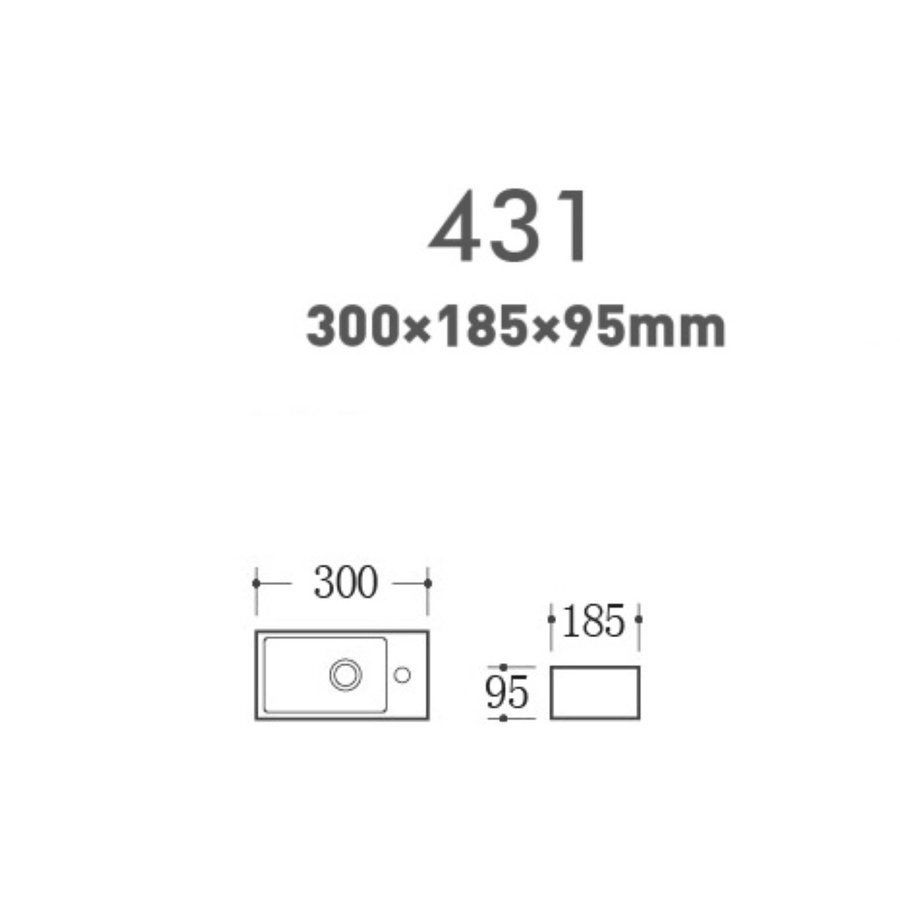 Fontein Creavit Aloni 30x18,5x9,5 cm Keramiek Hoogglans Wit (kraangat rechts)
