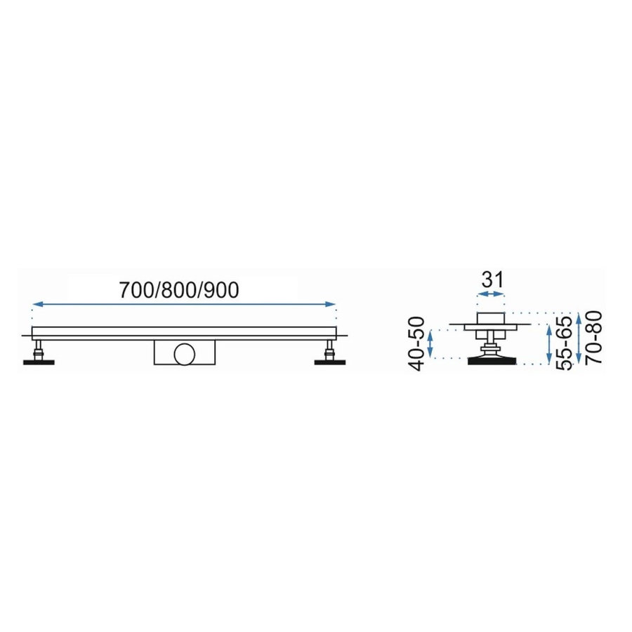 Douchegoot Brauer RR 700 Flens 70 cm Draaibare Sifon Geborsteld RVS