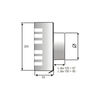 Overdruk Ventilatierooster Alfa 12.5 cm Mat Zwart