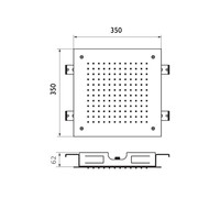 Inbouw Hoofddouche GRB InCool Vierkant 35x35 cm Zwart