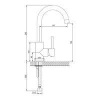 Wastafelmengkraan Brauer Chrome Edition Coldstart Opbouw Hoog Gebogen Ronde Hendel Chroom PVD