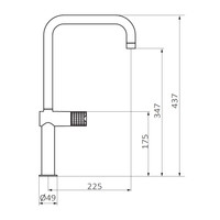 Keukenkraan GRB Kitchen 43,7 cm Messing Inox