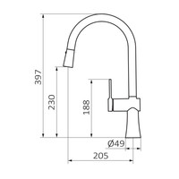 Keukenkraan GRB Kitchen met Uittrekbare Handdouche Messing Chroom