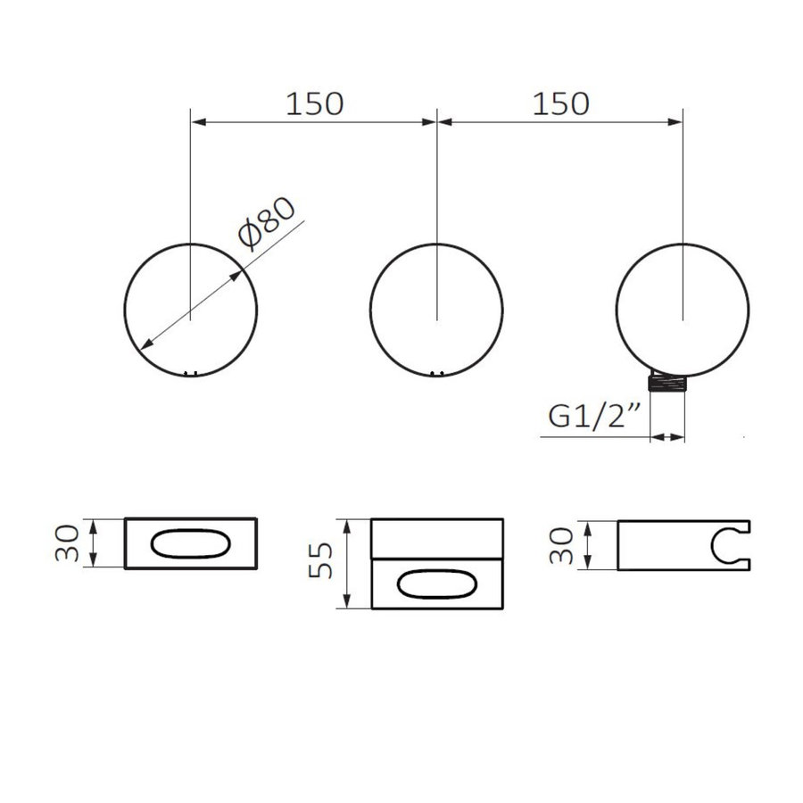 Inbouw Badkraan GRB InCool Thermostatisch Messing Wit