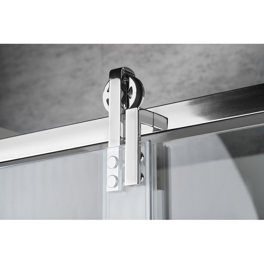 Nisdeur Sapho Volcano Schuifdeur 130x200 cm 8 mm Gecoat Glas Mat Zwart