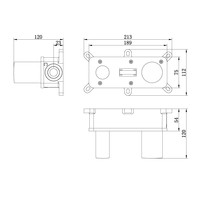 Inbouw Wastafelmengkraan Brauer Brushed Edition Coldstart Gebogen Uitloop Ronde Hendel Rechts Geborsteld RVS PVD Met Rozetten