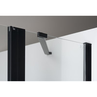 Douchedeur Sapho Zoom Line Black Draaideur 100x200 cm 6 mm Gecoat Glas Mat Zwart