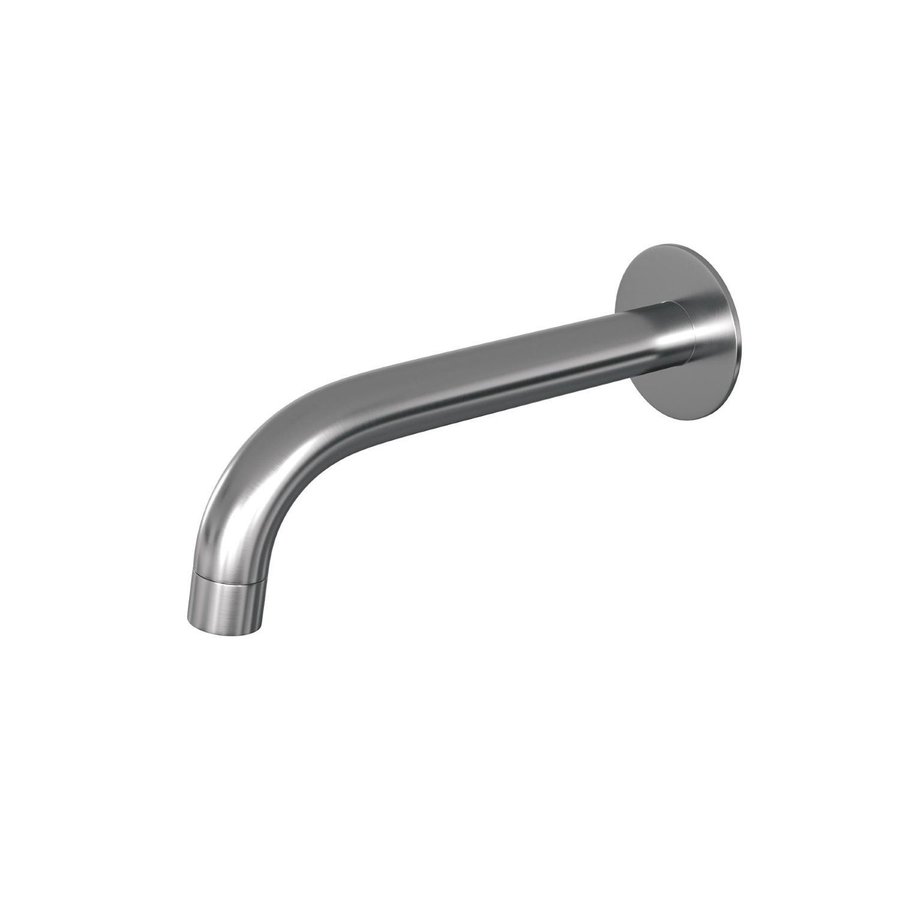 Uitloop Brauer Gebogen Incl Rozet 65mm PVD-Coating Geborsteld Nikkel