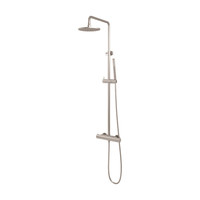 Regendouche Brauer Brushed Showerpipe Met Thermostaat 20cm Geborsteld Nikkel