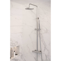 Regendouche Brauer Brushed Showerpipe Met Thermostaat 20cm Geborsteld Nikkel