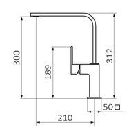 Keukenkraan GRB Kitchen 31,2 cm Vierkant Messing Chroom