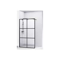 Douchewand Van Rijn ST04 Helder Glas 8 mm 6 delen Aluminium Profiel Zwart 100x200 cm