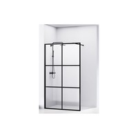 Douchewand Van Rijn ST04 Helder Glas 8 mm 6 delen Aluminium Profiel Zwart 110x200 cm